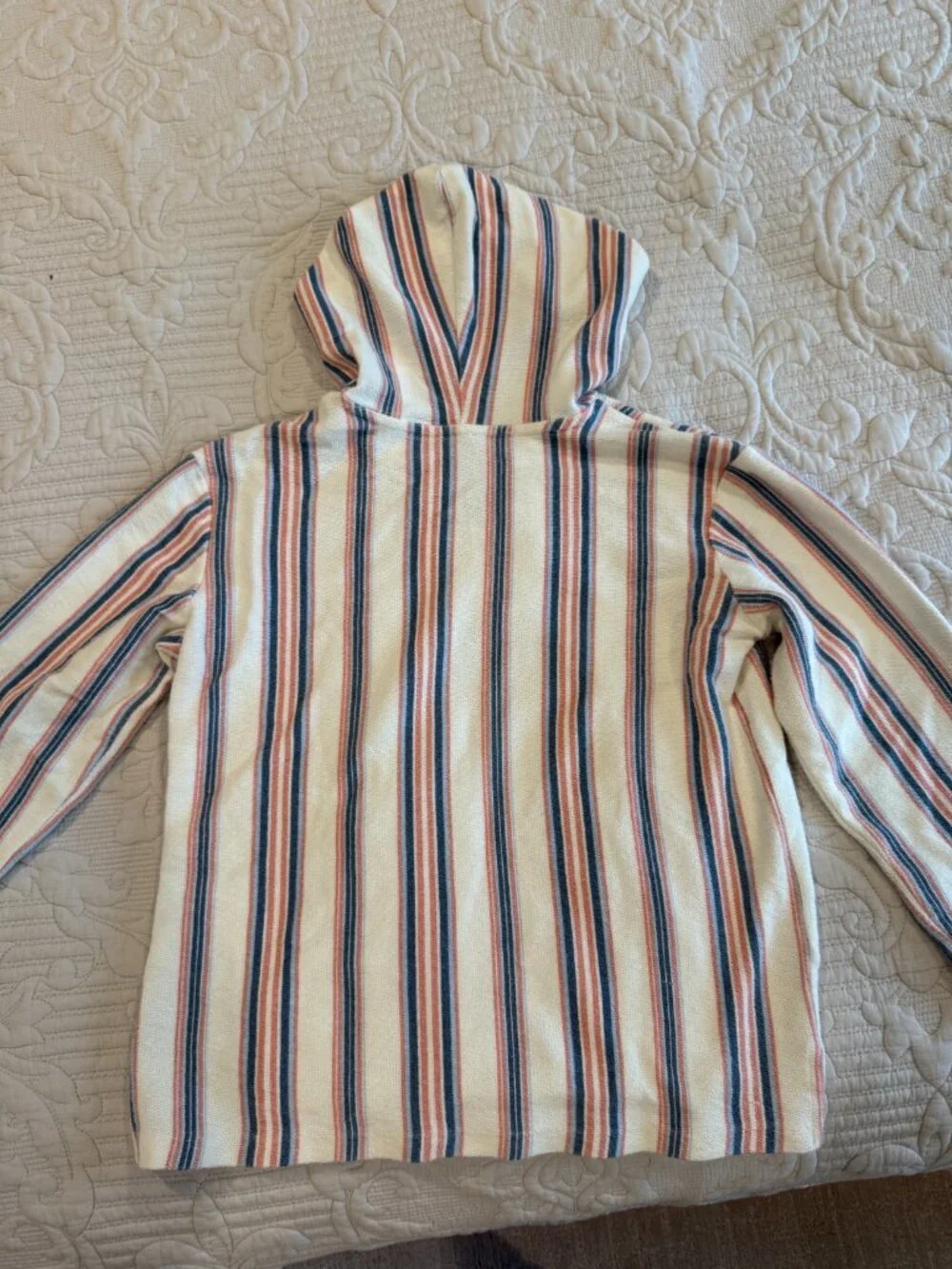 Kids Striped Baja Hoodie Pullover 100% Cotton Size 10/12